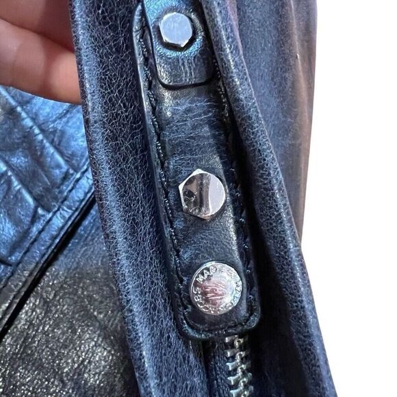 Marc By Marc Jacobs Leather Clutch Fold Over Bag Black Logo Boho - Picture 4 of 10